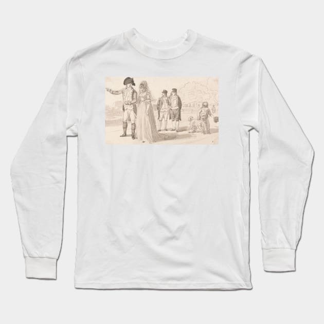 A Family in Hyde Park by Paul Sandby Long Sleeve T-Shirt by Classic Art Stall